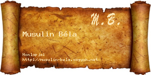 Musulin Béla névjegykártya